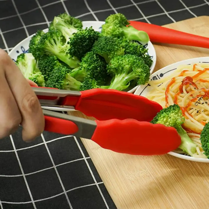 Silicone Tongs Kitchen Stainless Steel BBQ Non-Stick Kitchen Utensils Barbecue Cooking Tong With Joint Lock Kitchen Accessories