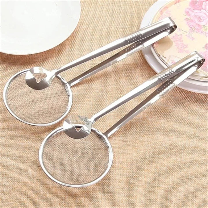 1pc Spoon Oil Scoop Fried Food Scoop Tofu Powder Sieve Strainer Food Oil Clip Kitchen Tools