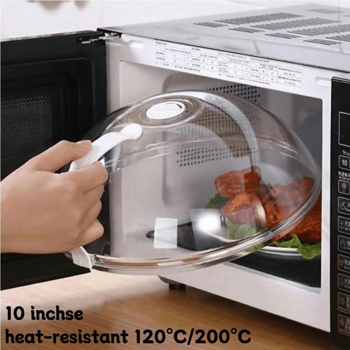 Clear Splatter Cover Microwave Splatter Cover Saft Plastic 10 in Microwave Plate Cover with Steam Vents Splatter Microwave Cover