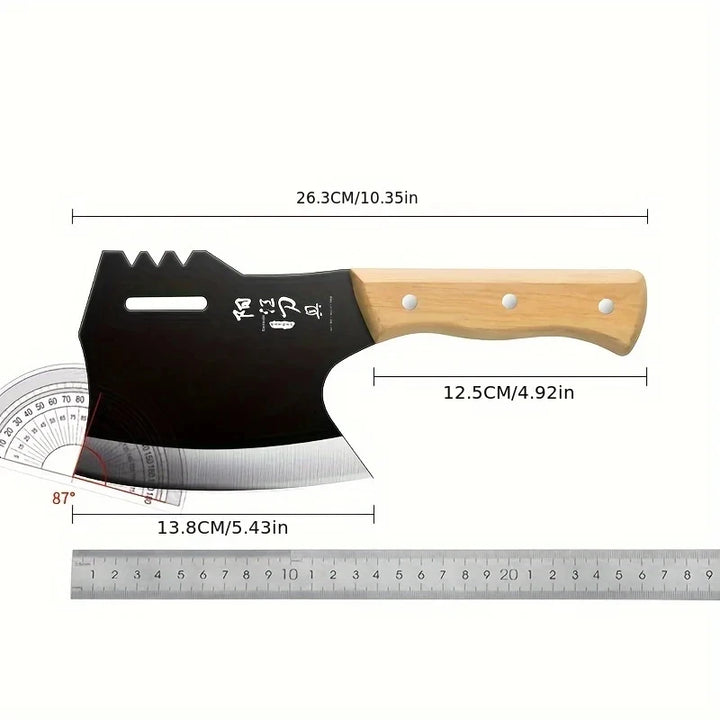 High Hardness Thickened Bone Chopping Axe for Butchers Kitchen Knife Black Wood Handle Forged Forged Bone Chopping Knife