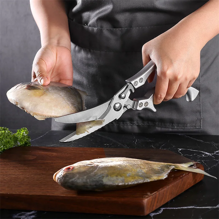 1pc Stainless Steel Kitchen Scissors For Fish Meat Fruit Vegetables Chicken Bone Scissors Professional Kitchen Shears Cutter