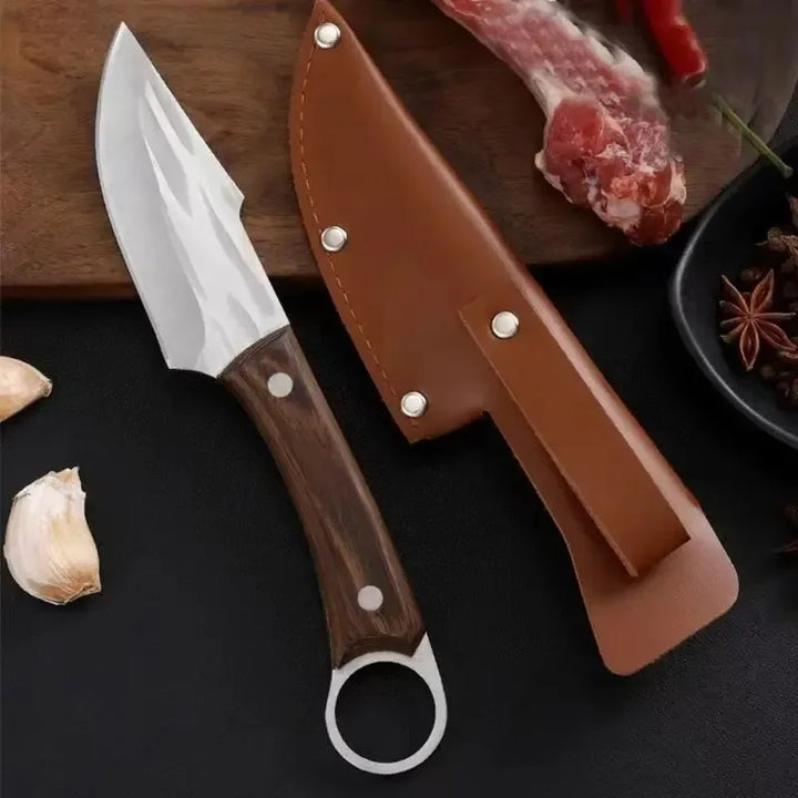 Stainless Steel Folding Fruit Knife Multi-function Paring Cutting Tools, Forged Deboning Chef Slicing Butcher's Meat Cleaver