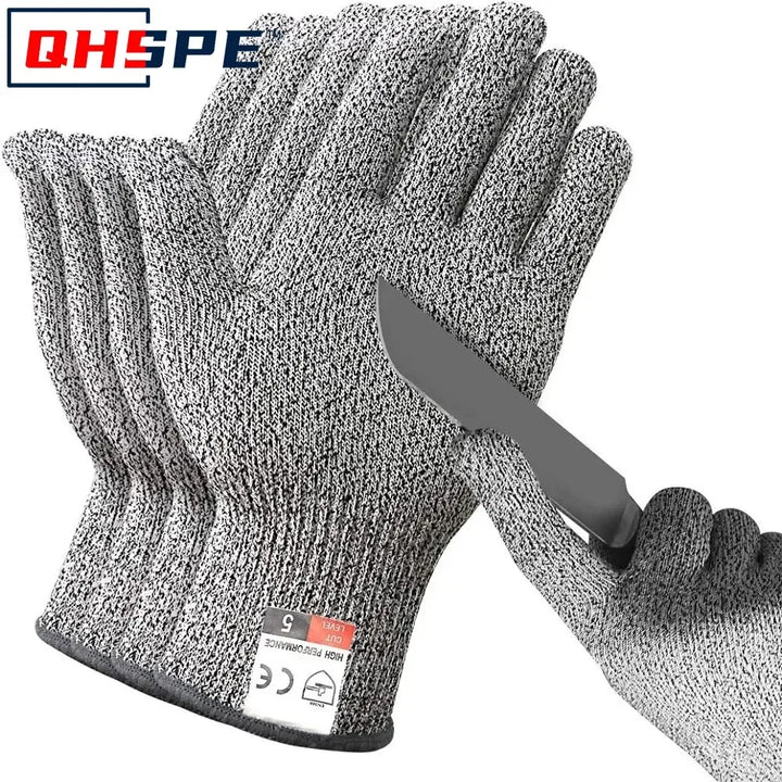 Grade 5 Cut Resistant Gloves Kitchen HPPE Scratch Resistant Glass Cutting Safety Protection for Gardeners