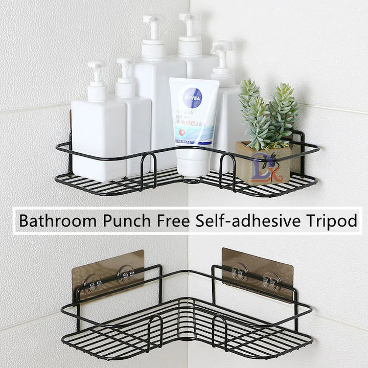 1PC Punch-Free Toilet Bathroom Triangle Rack Wall-Mounted Toilet Bathroom Shelves Toilet Storage Bathroom Shelf Corner Supplies