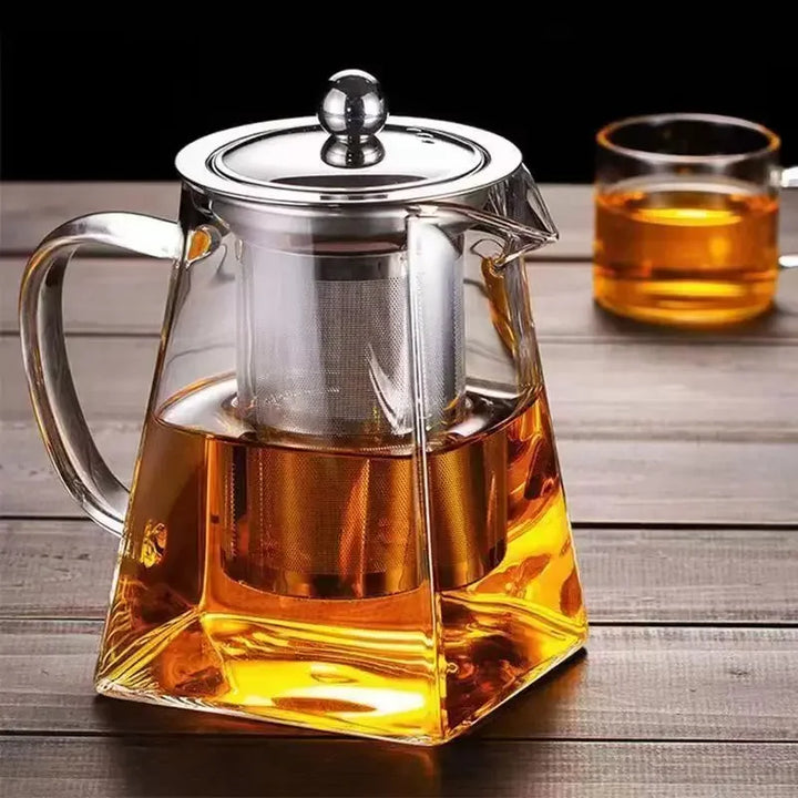 550/750/950ML Tea Infusers Stainless Steel Infuser Bottle Heat Resistant Glass Teapot Household Teaware Tea Infuser Clear Kettle