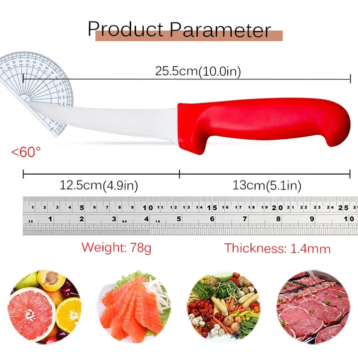 Household Slicing Knife Stainless Steel Meat Cleaver Butcher's Boning Knife Dividing Meat Vegetable and Fruit Peeling Knife