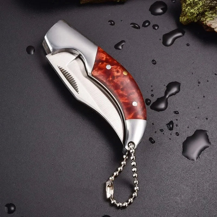 Stainless Steel Folding Fruit Knife Multi-function Paring Cutting Tools, Forged Deboning Chef Slicing Butcher's Meat Cleaver