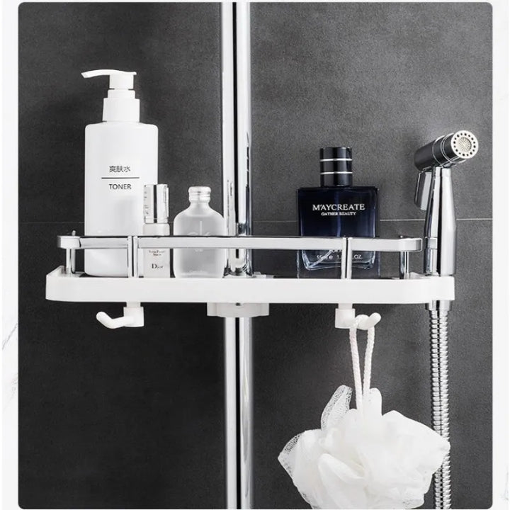 Easy Bathroom  Shelves No-Drill Corner Bathroom Toilet Kitchen Organizer   Tray Shower Storage Holder Bathroom Accessories