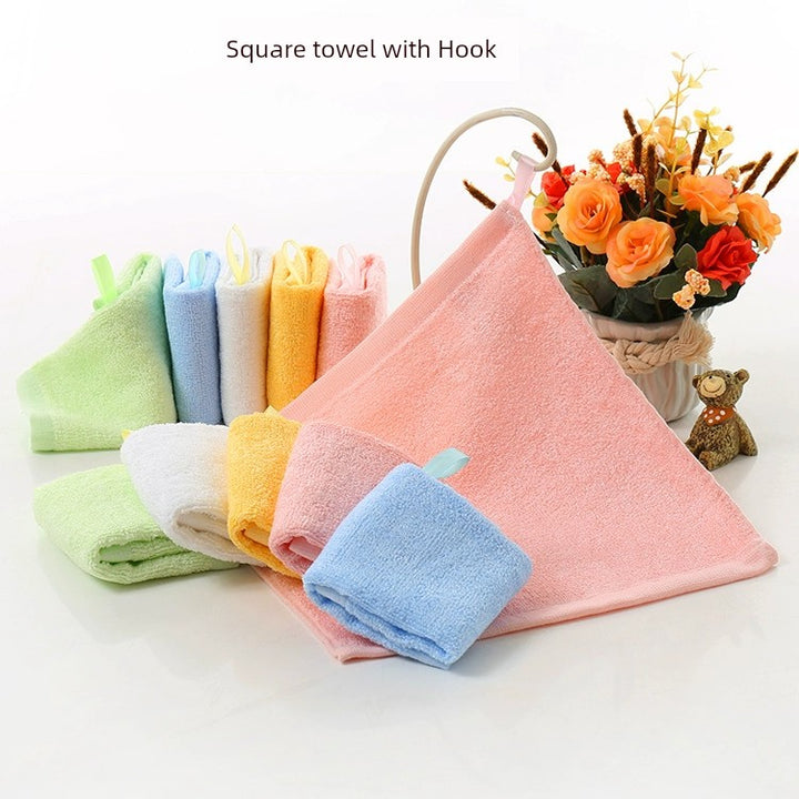 5-Piece Bamboo Charcoal Bamboo Fiber Face Towel Baby and Child Small Tower Soft Beauty Face Washing Face Towel Absorbent Square Towel