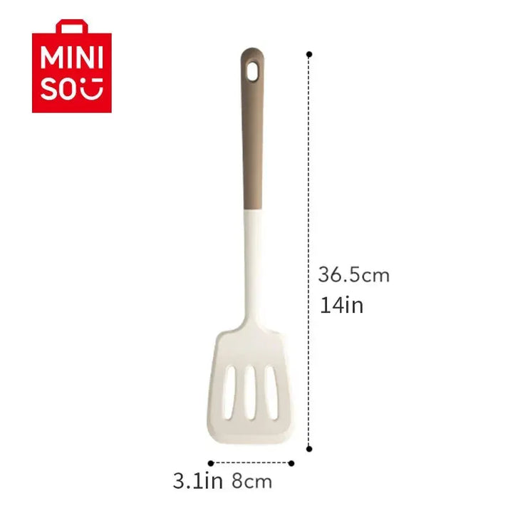 Miniso Silicone Cooking Utensils Set - Non-stick Pot Spatula, High-Temperature Resistant Ladle, Ideal for Kitchen. Bestseller