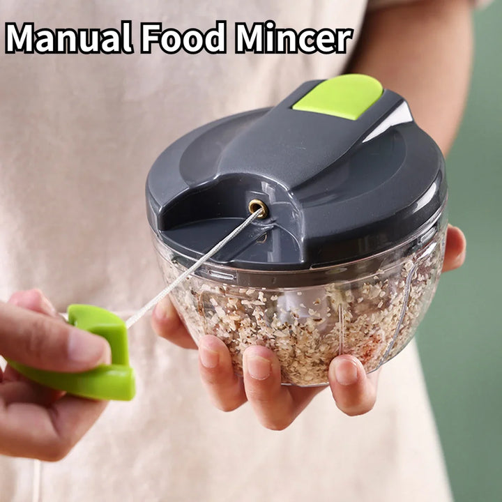 520ml Manual Food Chopper Hand Pull String Vegetable Cutter Onions Garlic Chopper Portable Food Mincer for Ginger Fruits Nuts