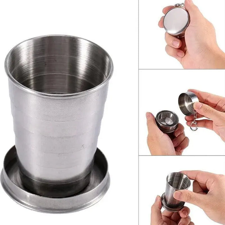 Stainless Steel Folding Cup Portable Outdoor Travel Camping Telescopic Cup Ourdoor Foldable Drinkware 75ml/150ml/250ml