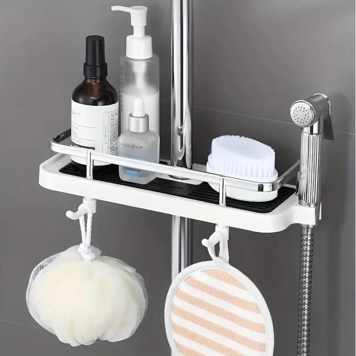 Easy Bathroom  Shelves No-Drill Corner Bathroom Toilet Kitchen Organizer   Tray Shower Storage Holder Bathroom Accessories