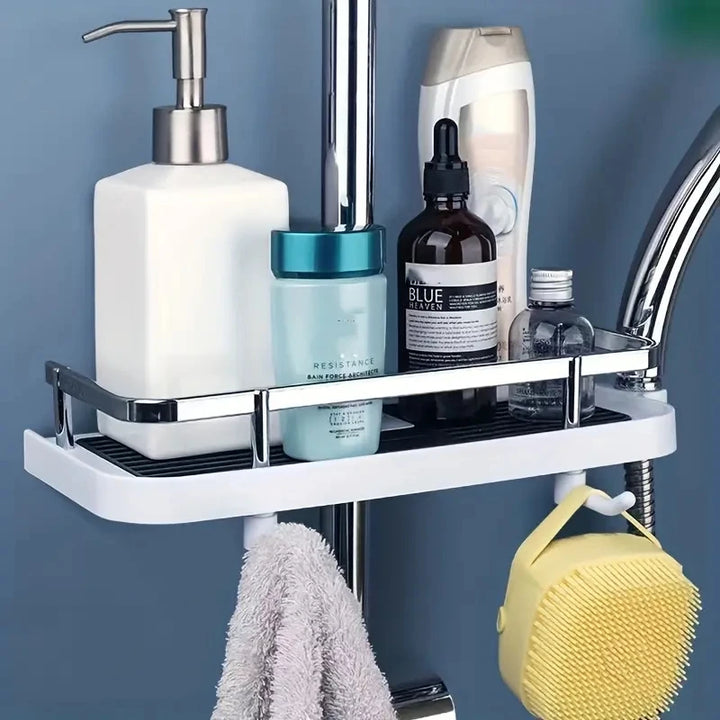 Easy Bathroom  Shelves No-Drill Corner Bathroom Toilet Kitchen Organizer   Tray Shower Storage Holder Bathroom Accessories