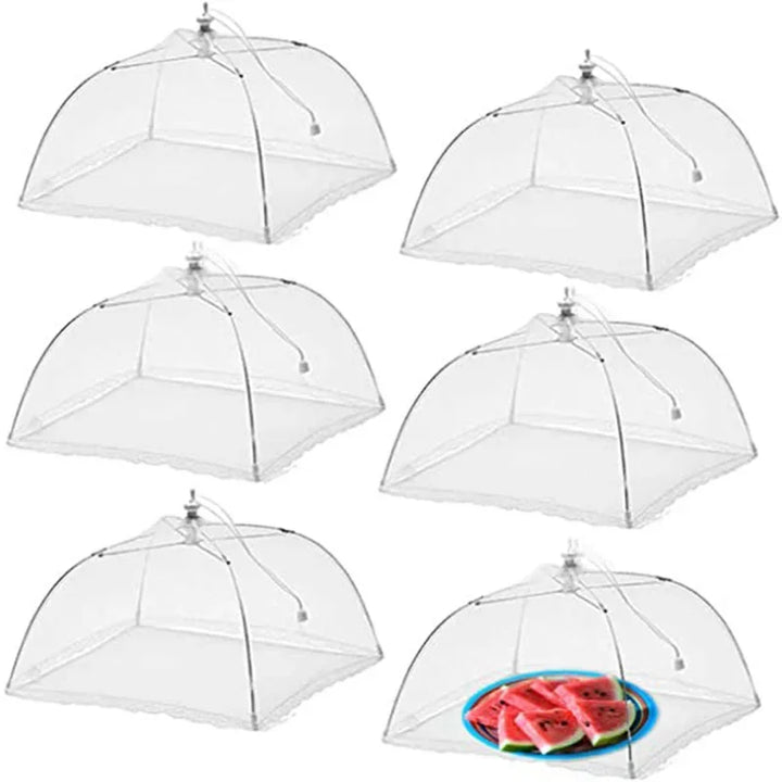 Foldable Food Mesh Cover Fly Anti Mosquito Pop-Up Food Cover Umbrella Meal Vegetable Fruit Breathable Cover Kitchen Accessories