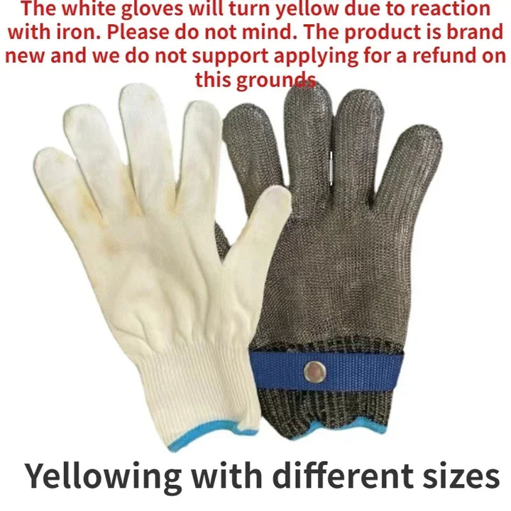 Plastic Belt Stainless Steel Mesh Glove Cut Resistant Chain Mail Protective Anti-Cutting Glove for Kitchen Butcher Cleaner Glove