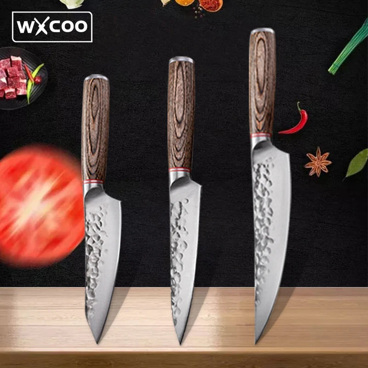 Hand Forged Hammer Kitchen Boning Knife Slaughter Meat Cutting Butcher Knife Stainless Steel Slicing Vegetable Fruit Knives