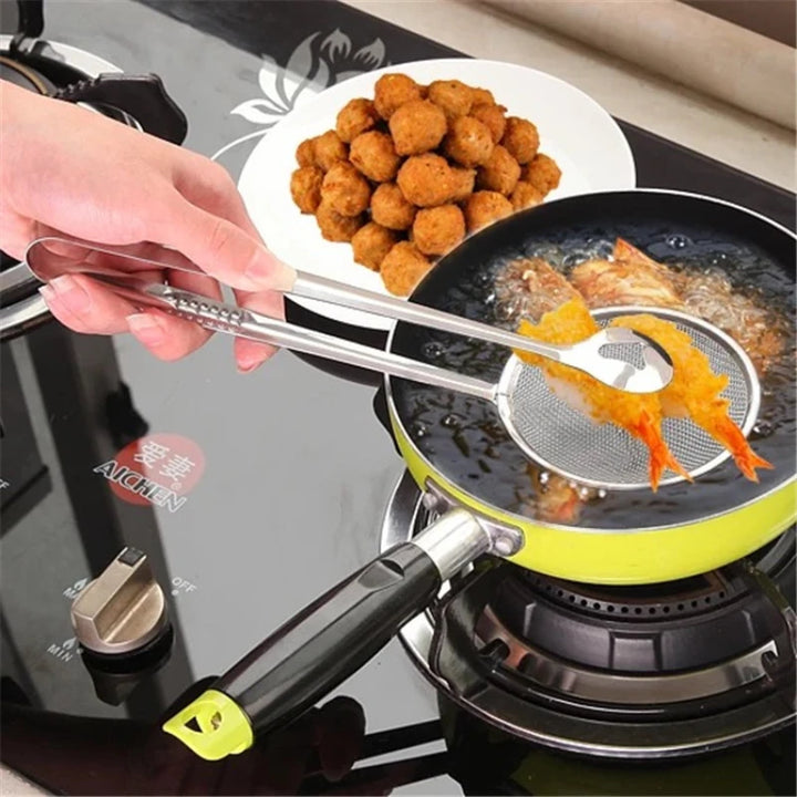 1pc Spoon Oil Scoop Fried Food Scoop Tofu Powder Sieve Strainer Food Oil Clip Kitchen Tools