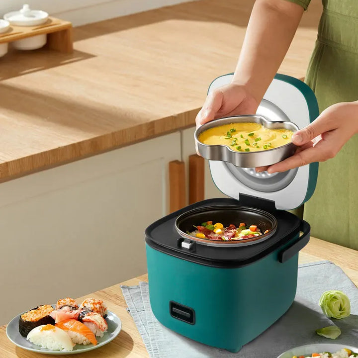 Mini Rice Cooker Automatic Household Kitchen Electric Cooking machine 1-2 People Food Warmer Steamer 1.2L Small Rice Cooker