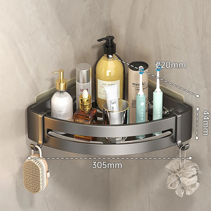 Adhensive Bathroom Shampoo Holder Shower Caddy Shelves Storage Organizer No Drill Shelf Corner Towel Holder Shelves For Bathroom