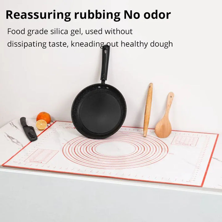 1Pc 40X50CM White And Red Kneading Dough Mat Silicone Baking Mat Pizza Cake Dough Maker Kitchen Cooking Grill Gadgets Bakeware