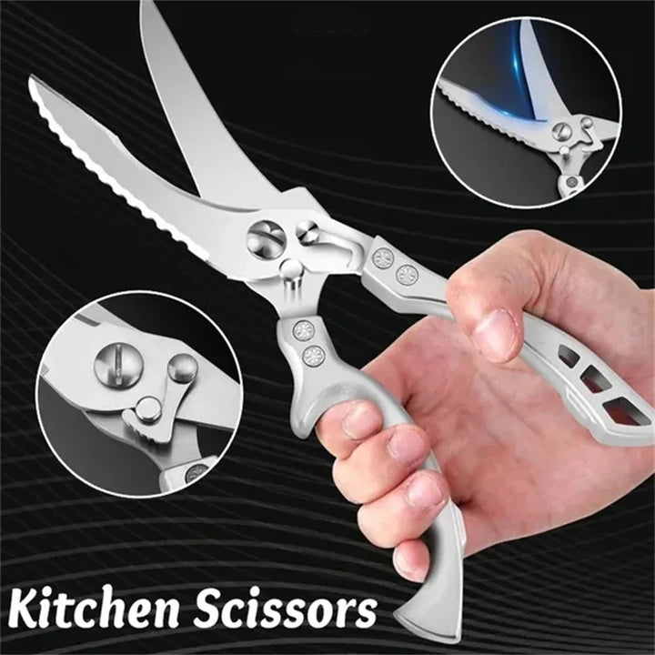 1pc Stainless Steel Kitchen Scissors For Fish Meat Fruit Vegetables Chicken Bone Scissors Professional Kitchen Shears Cutter
