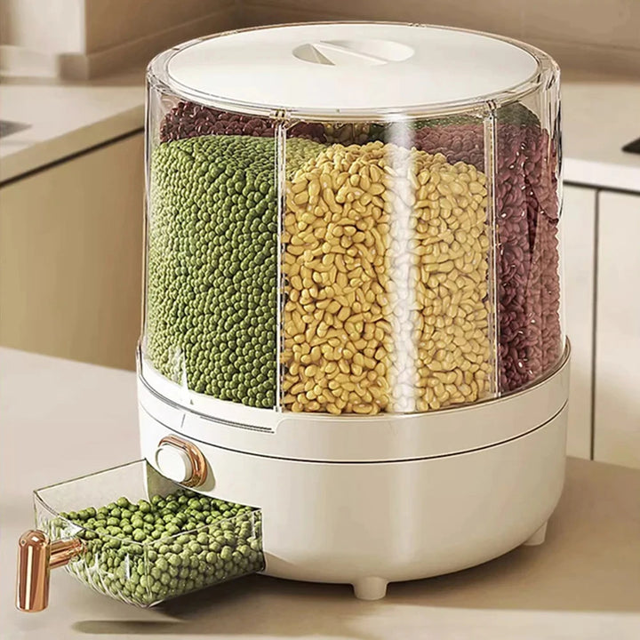 360 ° Large Household Rice Bucket Grain Storage Box Sealed Insect and Moisture Proof Rice Storage Box Rice Tank Food Storage